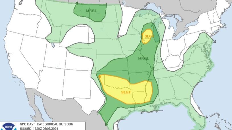 Severe storms & tornado risk continues Texas into Illionis & Wisconsin ...