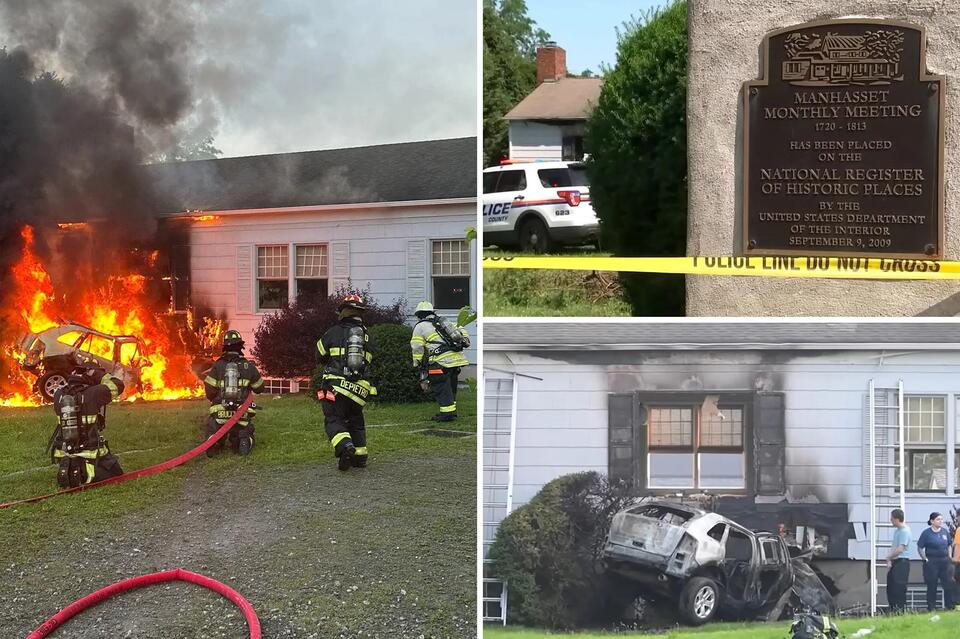 LI driver burns to death crashing into historic Quaker meeting house ...