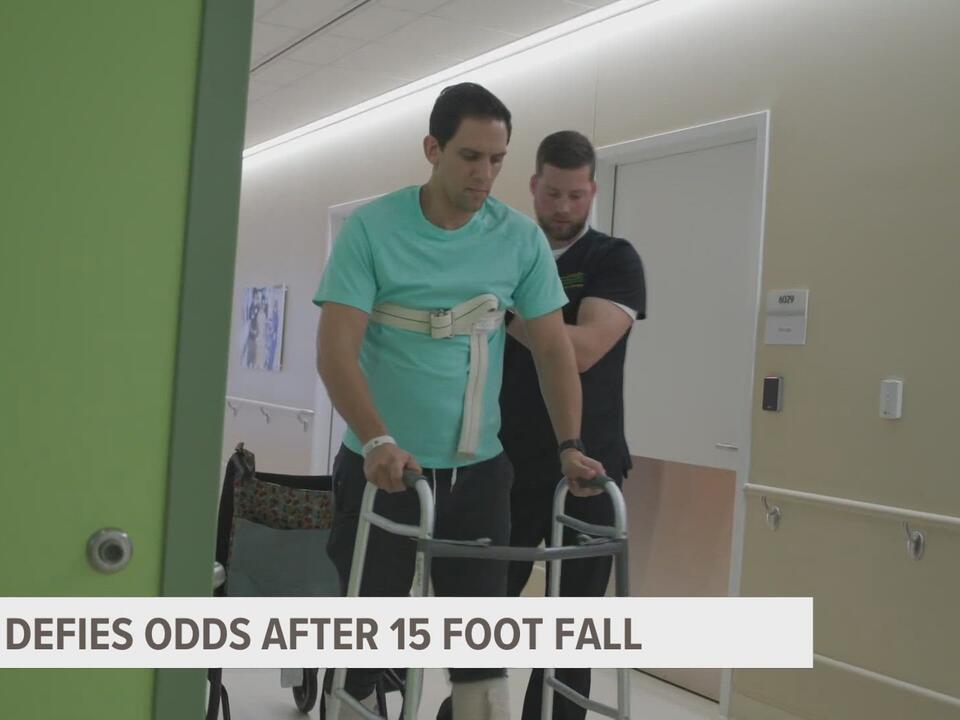 West Michigan man defies odds after 15 foot fall, speaks at Meijer