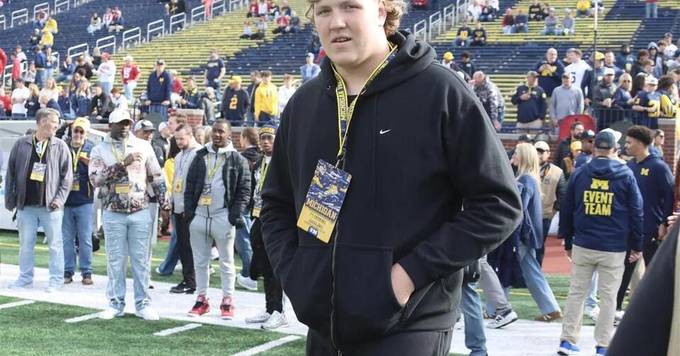 Towering 6’8 OT Florians Naglins has Michigan in high regard after visit and offer