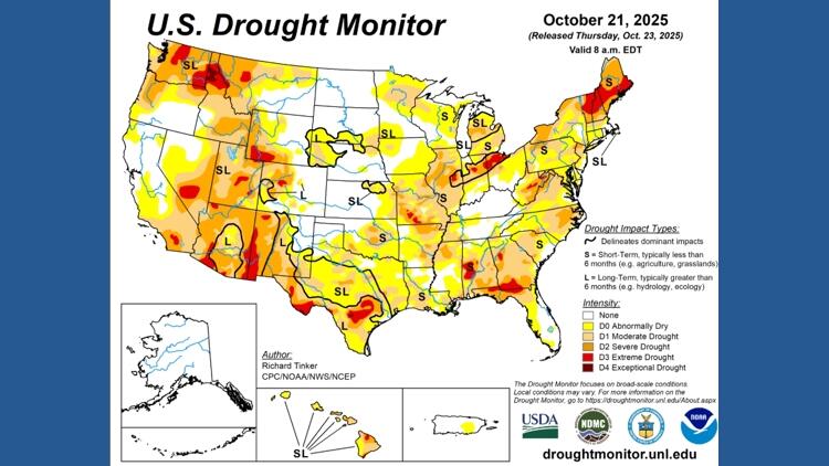 New drought maps show major shifts in conditions across the US - NewsBreak