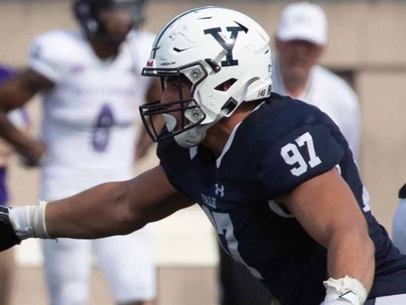 Yale grad transfer Clay Patterson, a defensive lineman, details