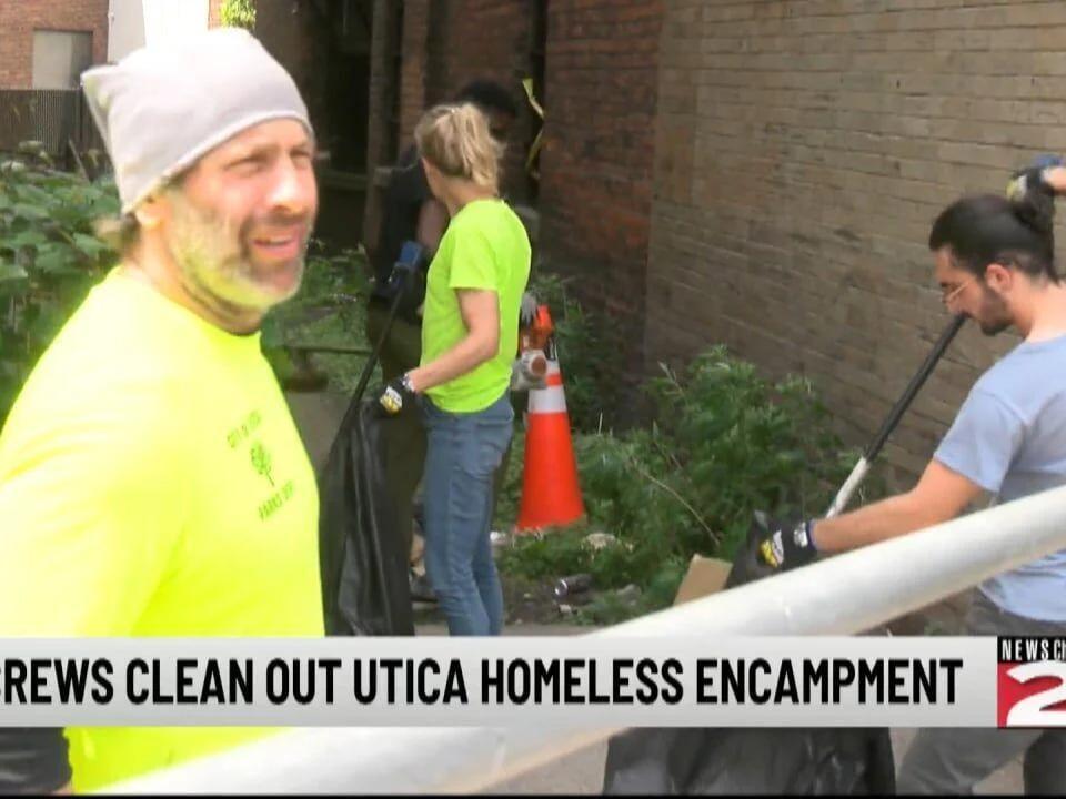 City Clears out Downtown Utica Homeless Encampment