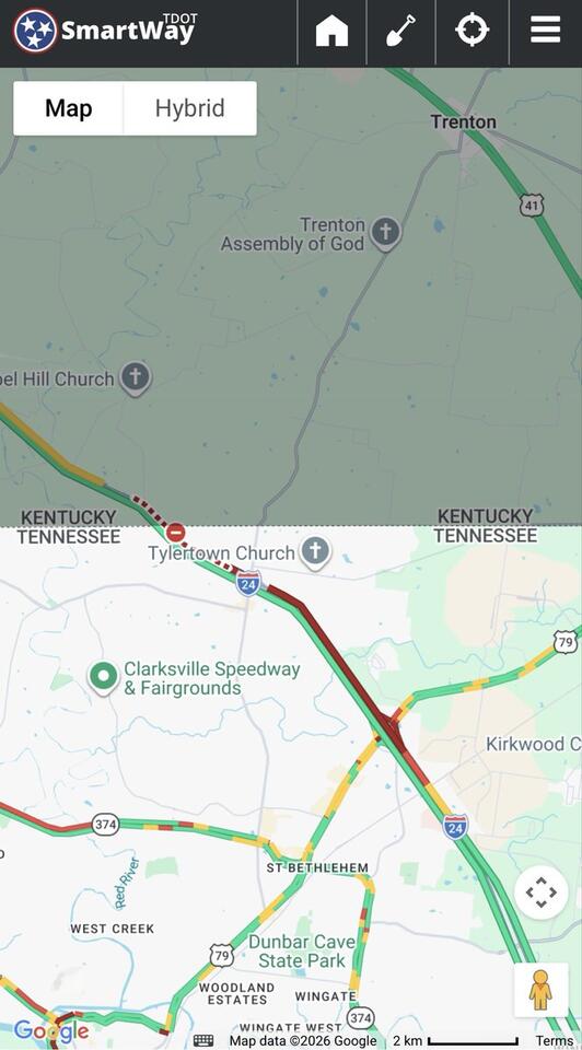 I-24 West Closed Near KY Line After Crash - NewsBreak
