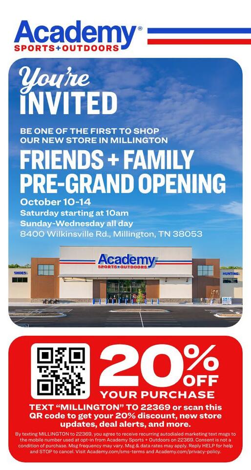 Academy Sports offers 20% off at new Millington store - NewsBreak