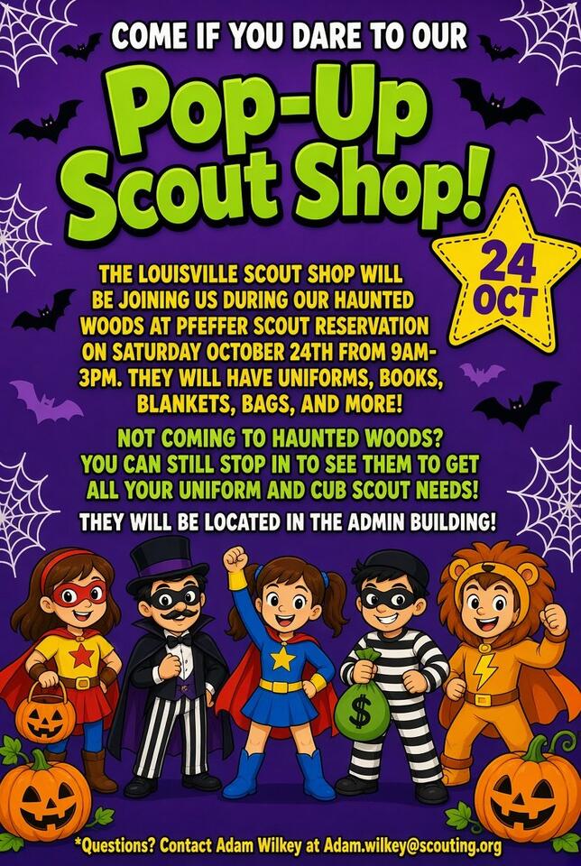 Pop-Up Scout Shop at Haunted Woods Oct. 24 - NewsBreak