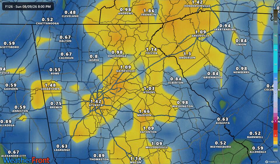 Isolated flash flooding risk continues through the weekend for North Georgia