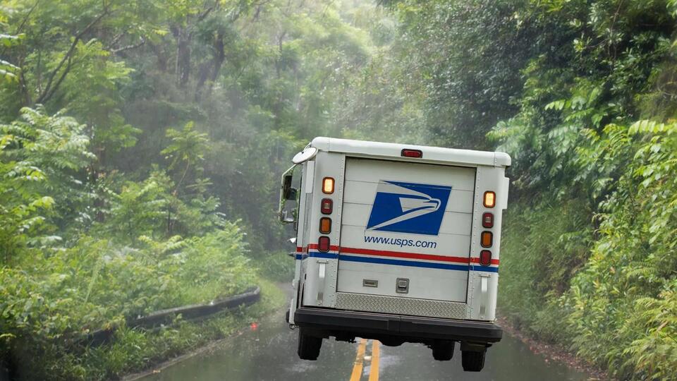 USPS Mail Trucks Forced To Navigate Collapsed Roads With Hawaii ...