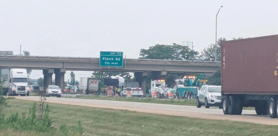 Truck Semi Crash Backs Up Traffic Injures One - NewsBreak