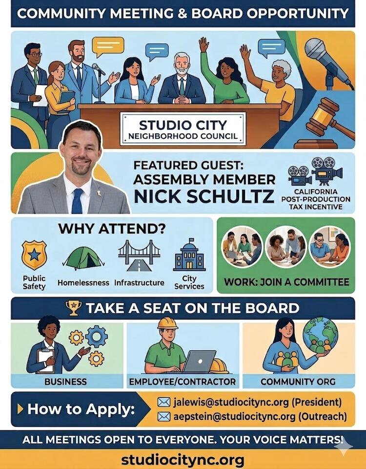 Studio City community meeting and board openings - NewsBreak