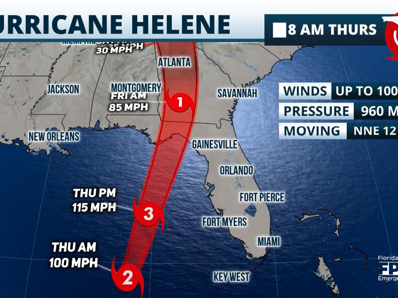 Helene strengthens to 100 mph; wind and flooding likely in Jacksonville