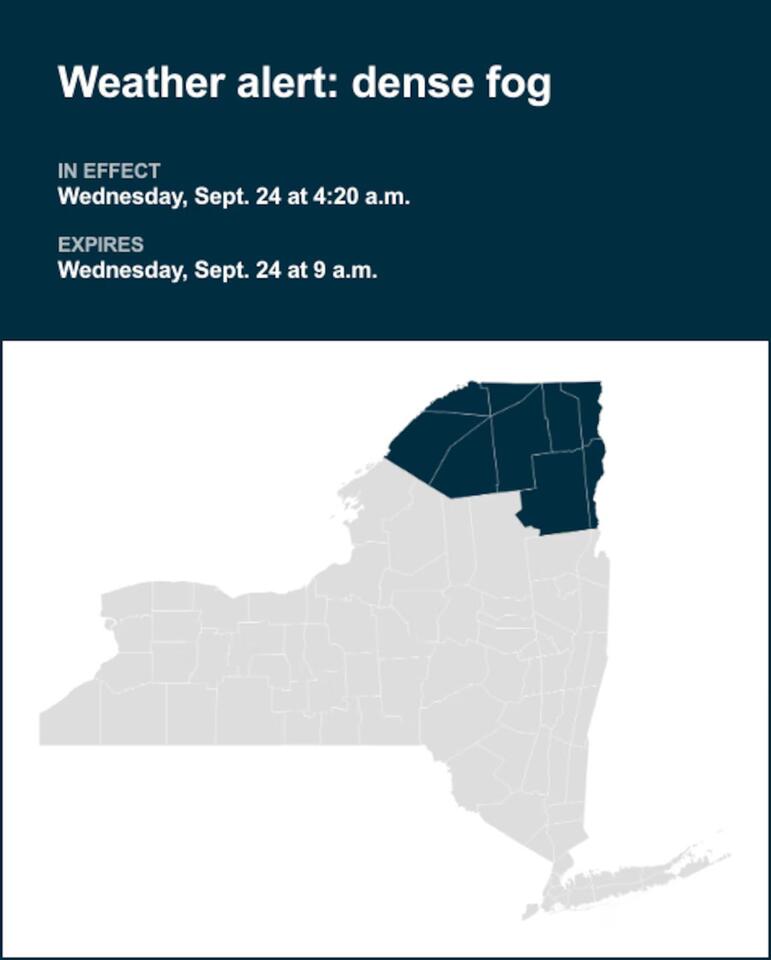 NY weather: Weather alert for dense fog in New York until Wednesday ...