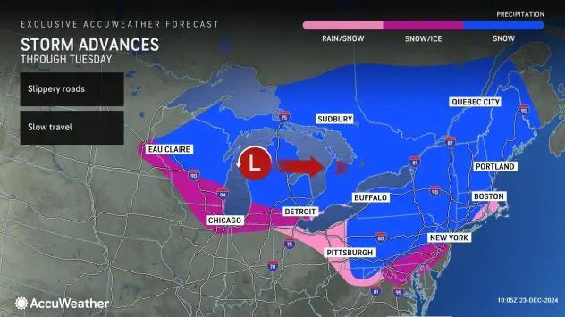 Dangerous ice, slippery snow to impact travel in Northeast into ...