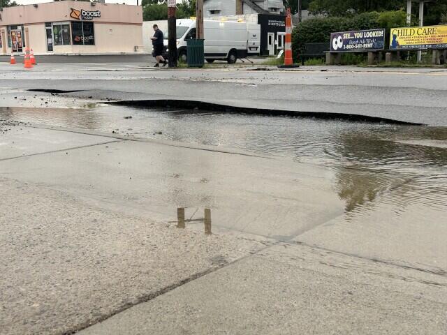 Crack in road causes street closures, flooding in Springfield Township ...