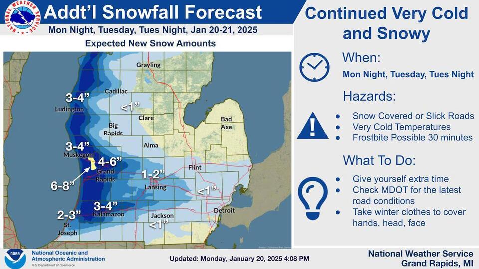 Slow, treacherous travel conditions to continue through Tuesday across ...