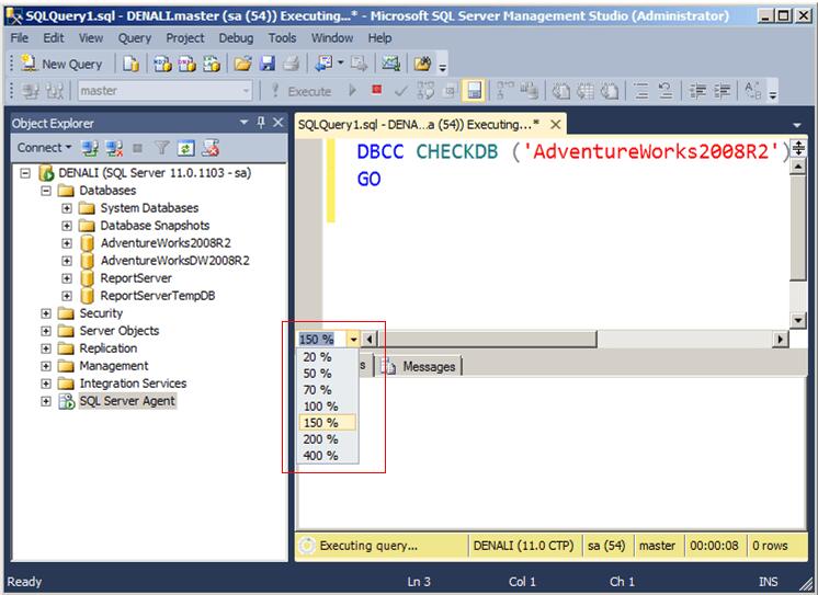 SSMS Zoom for Query and Results Text - NewsBreak