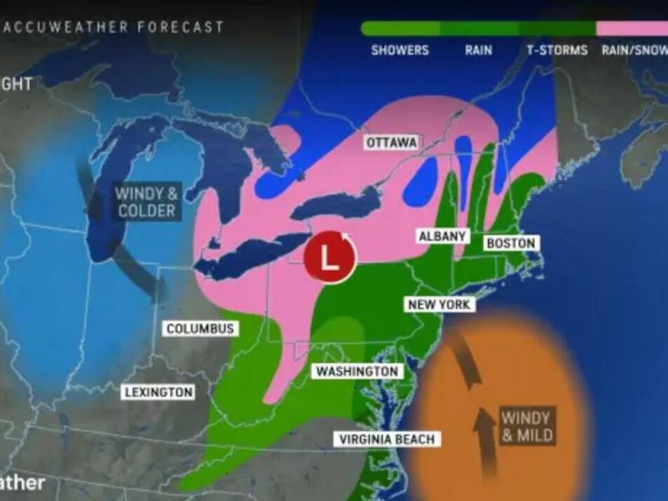 NY weather Forecast maps show how storm will blow in with high winds
