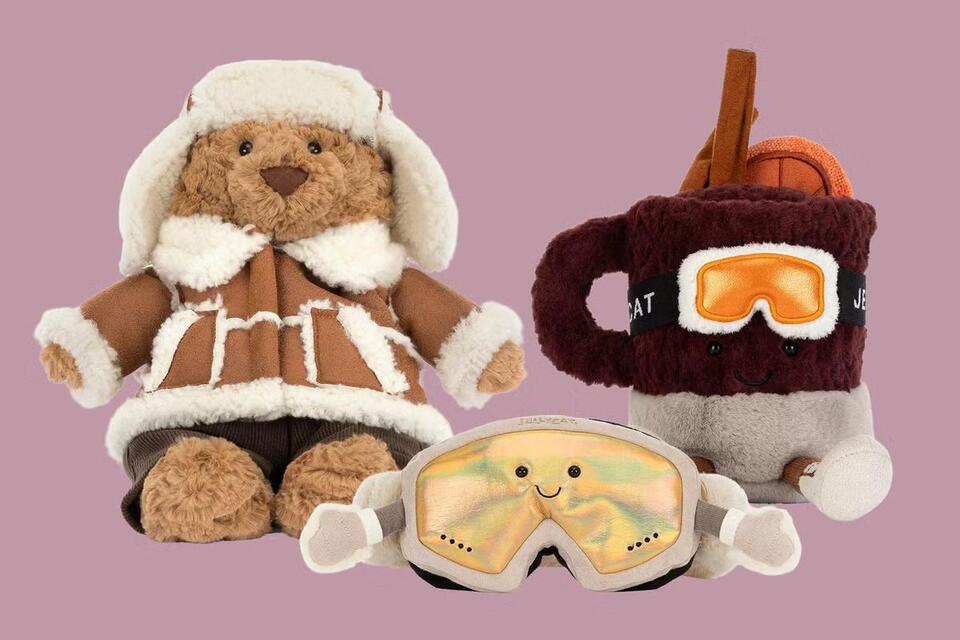 Jellycat’s Christmas collection features a mulled wine wearing ski ...