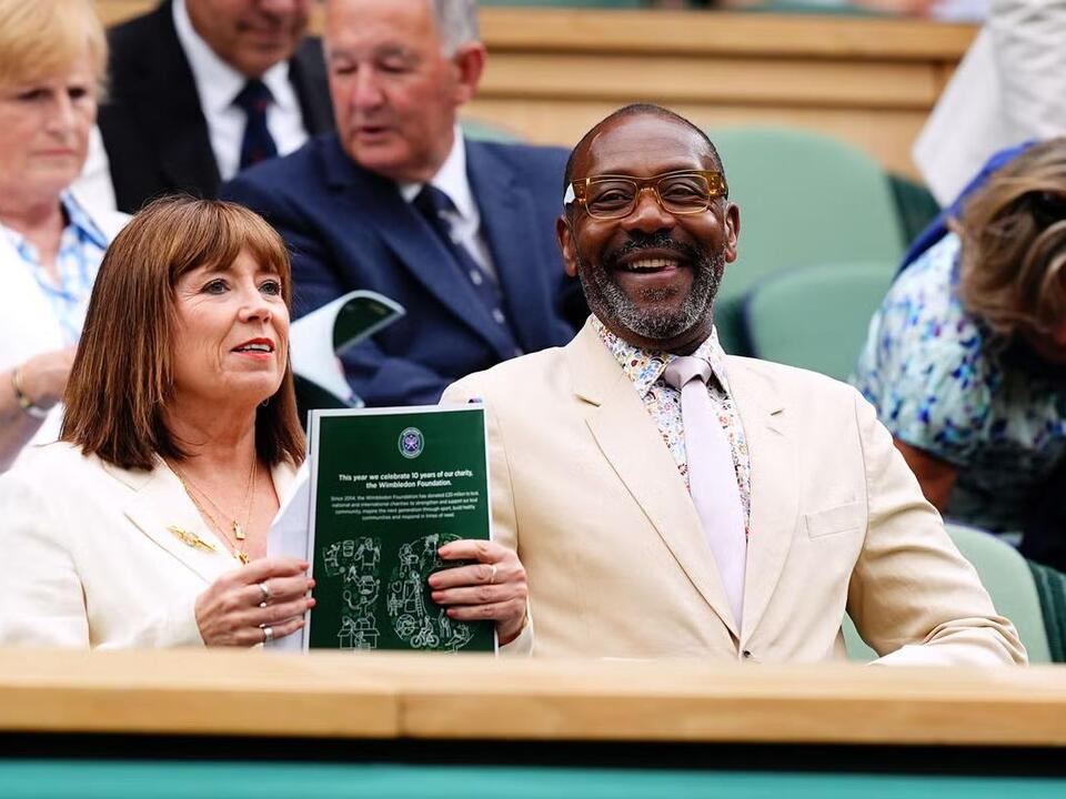 Prince Albert II of Monaco and Sir Lenny Henry in crowd on Wimbledon ...