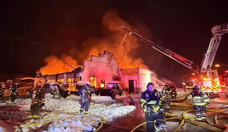 Crews extinguish fire at commercial tire shop on Route 15 in Morris ...