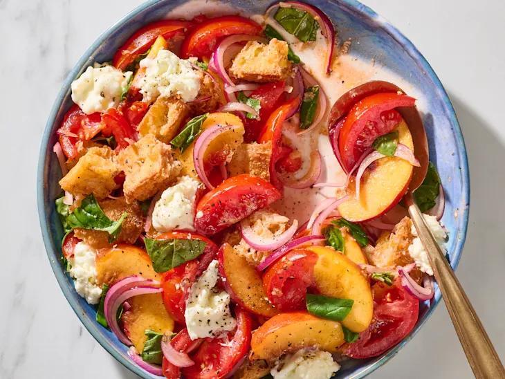 Peach and Tomato Panzanella