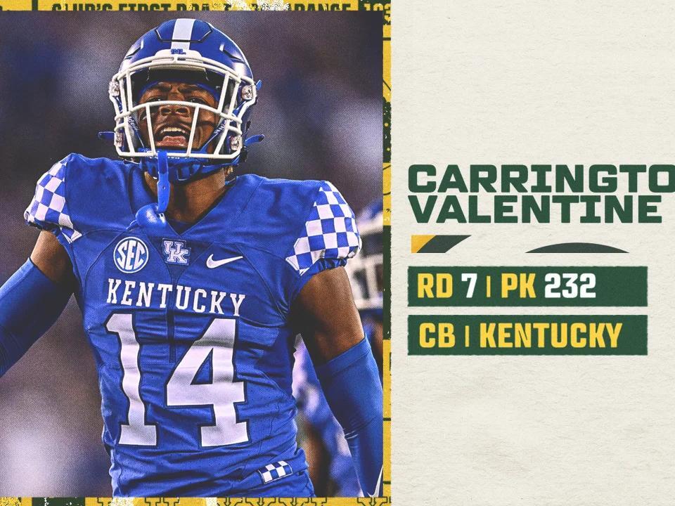 2023 NFL Draft Packers select Kentucky CB Carrington Valentine in