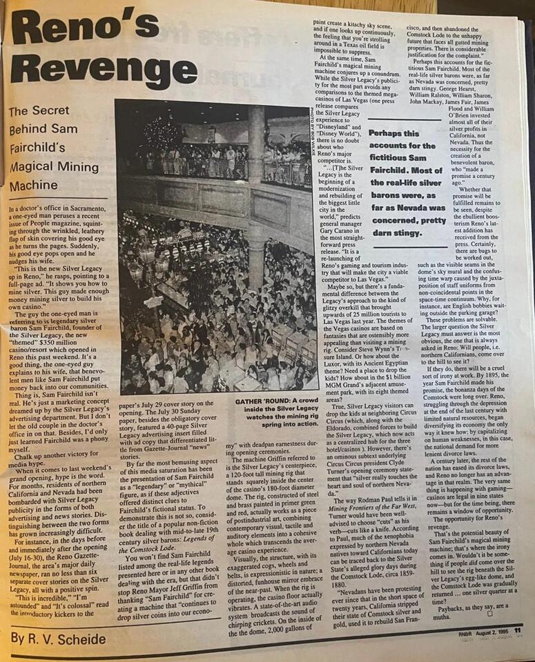 From the Archives: ‘Reno’s revenge: The secret behind Sam Fairchild’s magical mining machine’ (Aug. 2, 1995)
