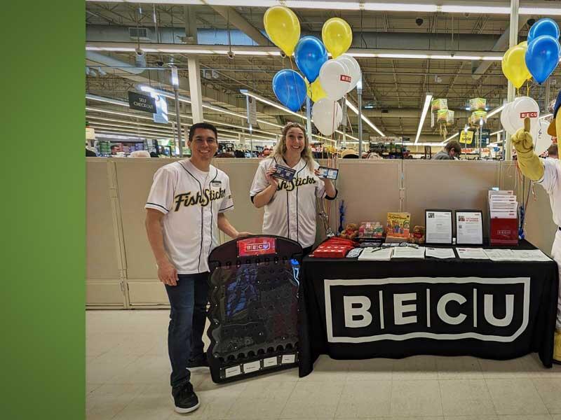 DubSea Fish Sticks Mascot Fin Crispy Jr. will be at BECU in Burien this