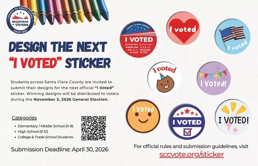 Santa Clara County opens First-Ever “I Voted” Sticker Design Contest ...