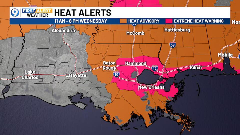 Another round of heat alerts Wednesday before relief arrives