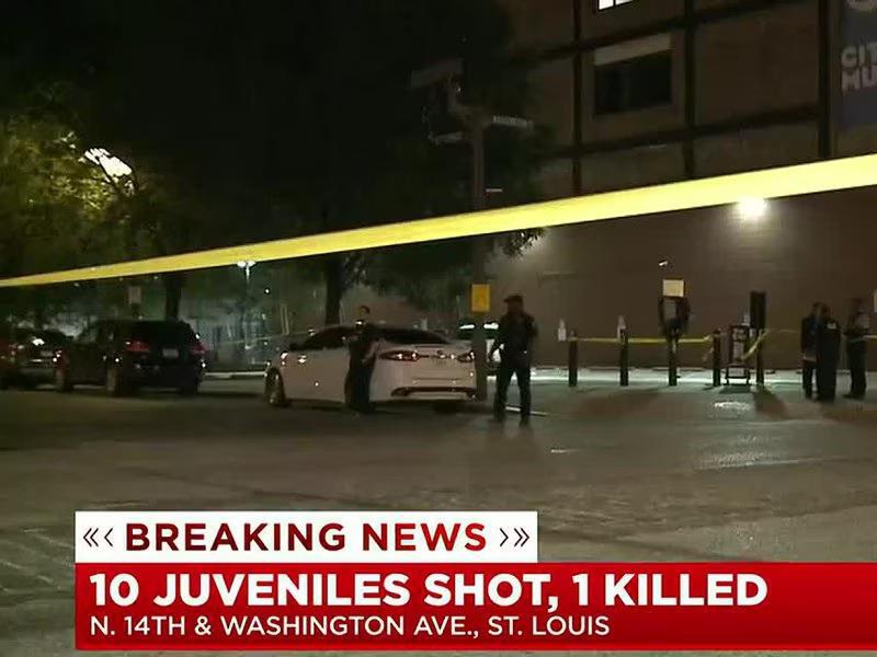Police 10 juveniles shot, one killed overnight in downtown St. Louis