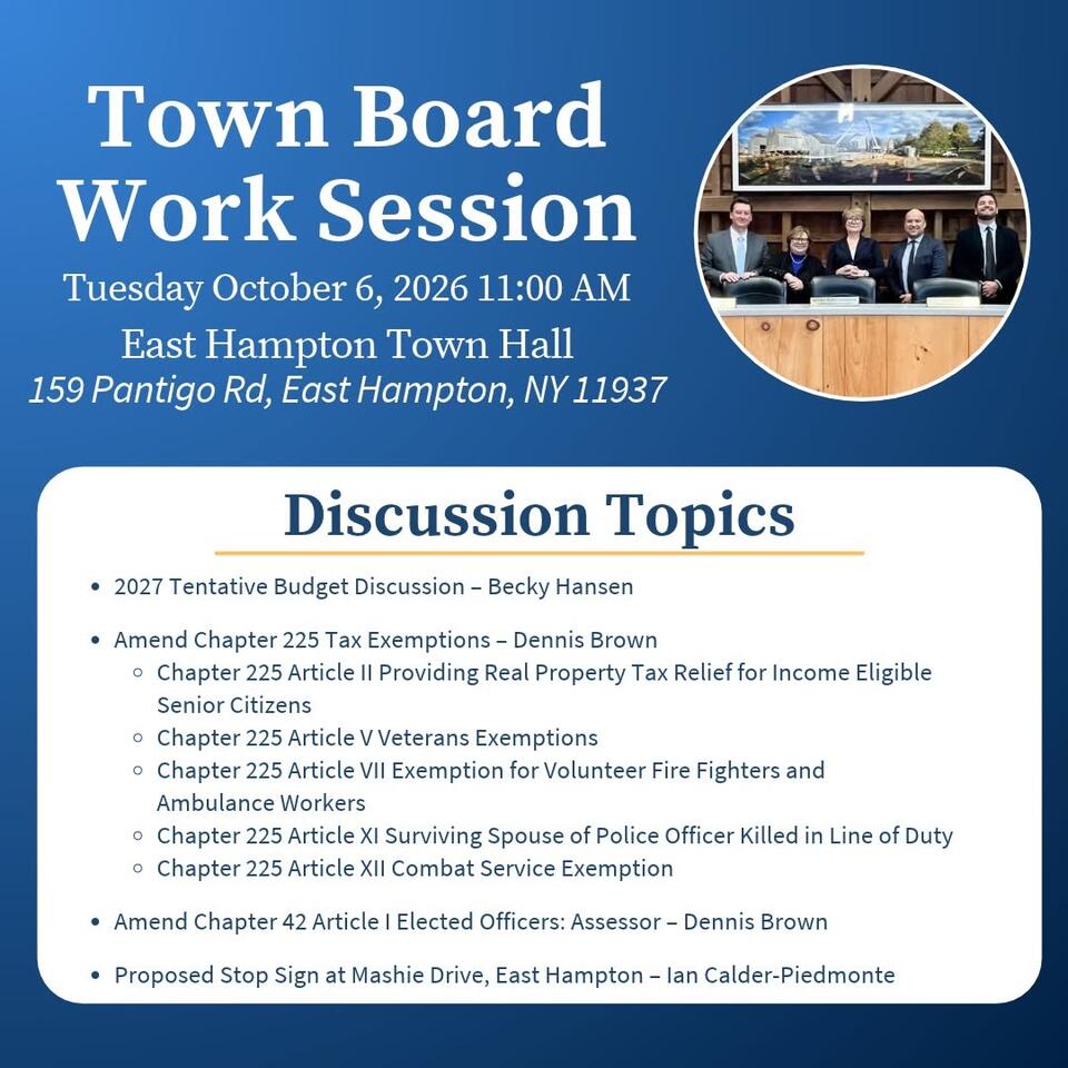 East Hampton Town Board work session on 2027 budget - NewsBreak