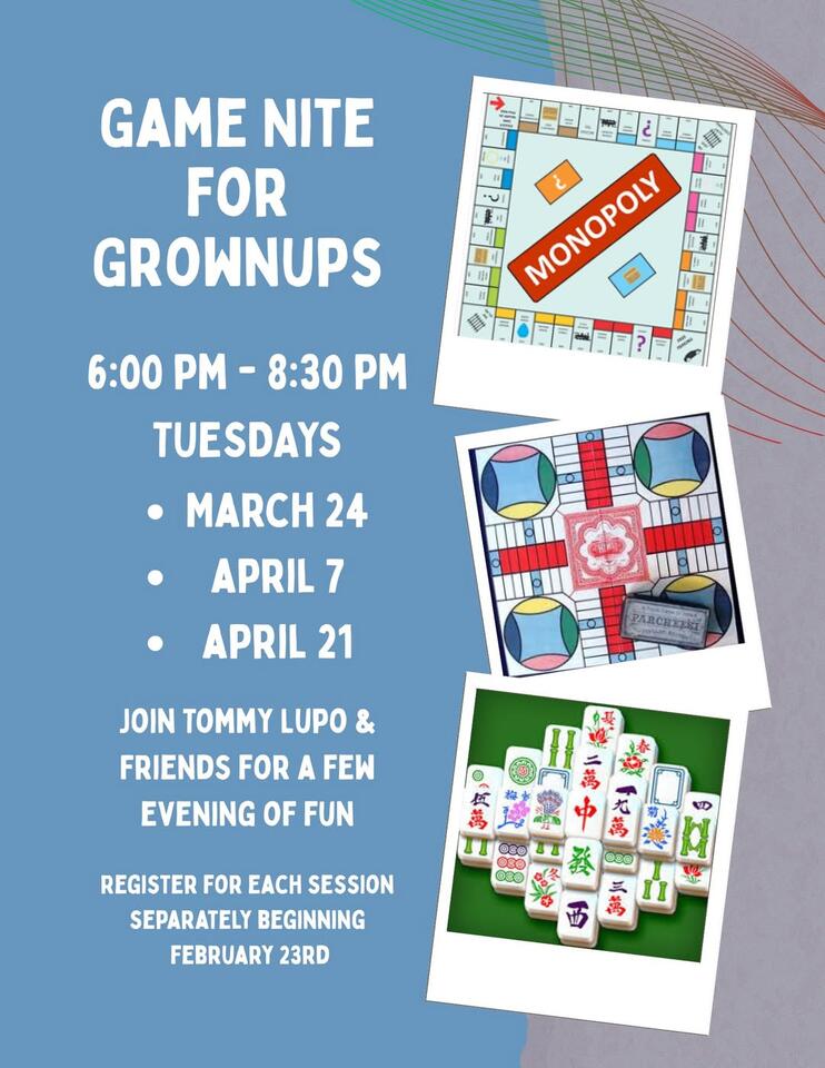 Spring Game Nights for Adults at Floral Park Library - NewsBreak