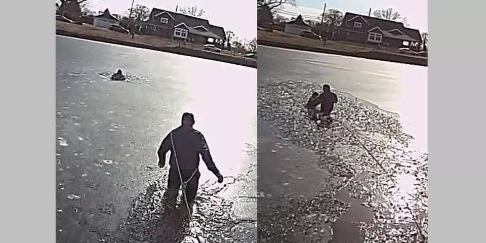 NJ Police Officer Saves Boy Who Fell through Ice on Lake - NewsBreak