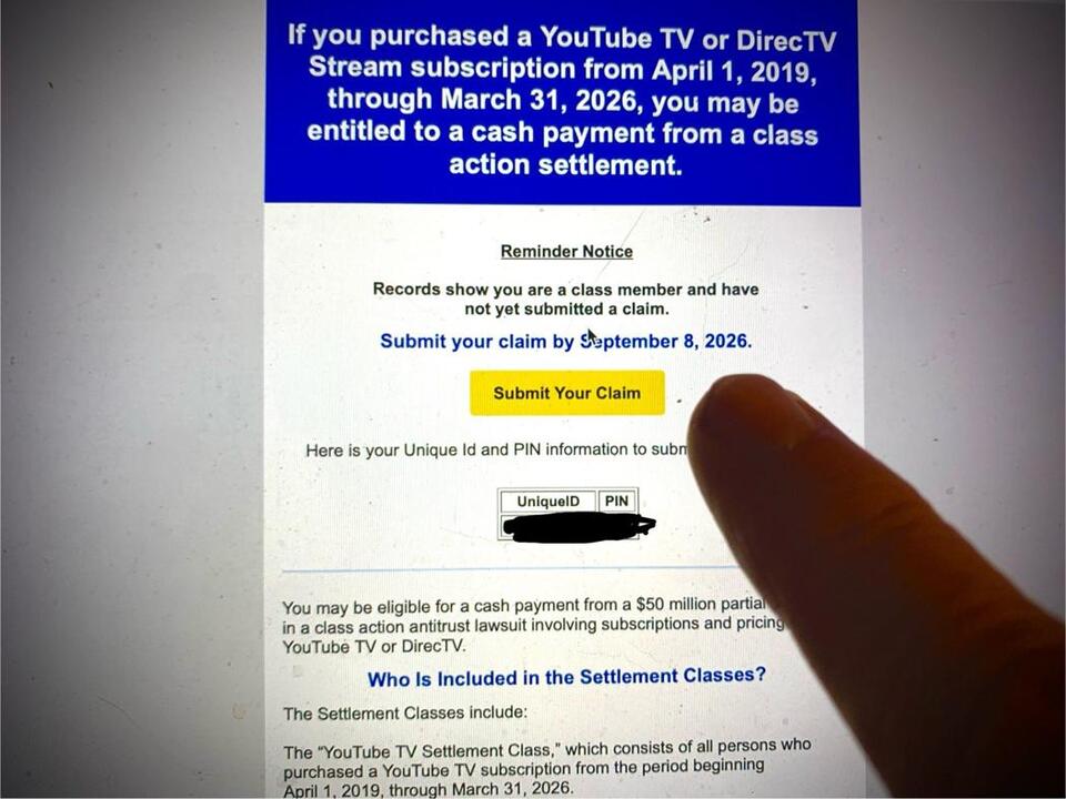 Jersey households with YouTube TV since 2019 may have money coming