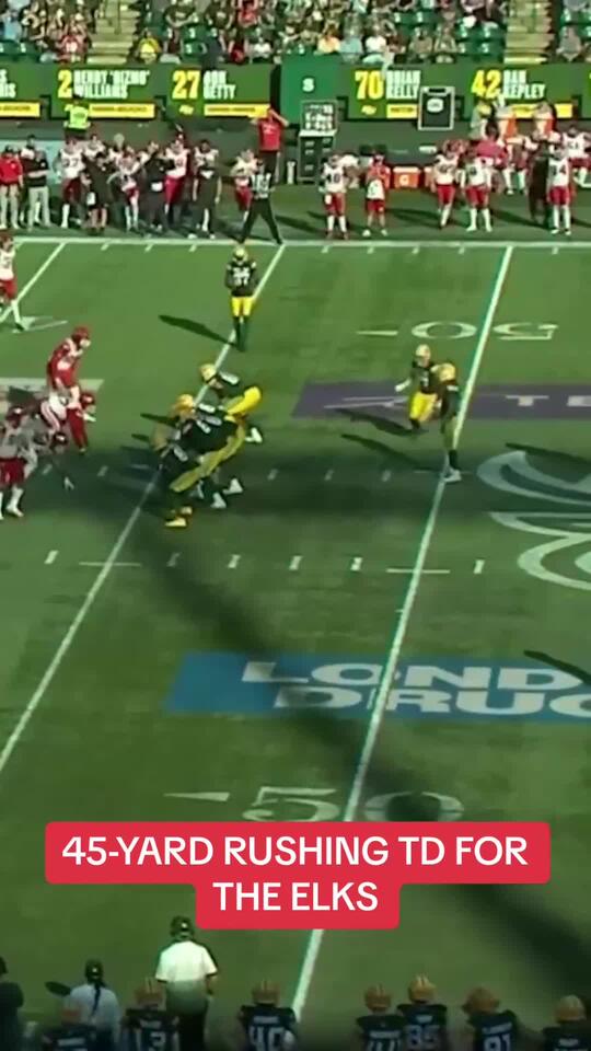 Kevin Brown with a 45 yard rushing TD at the top of the 1st cfl - NewsBreak