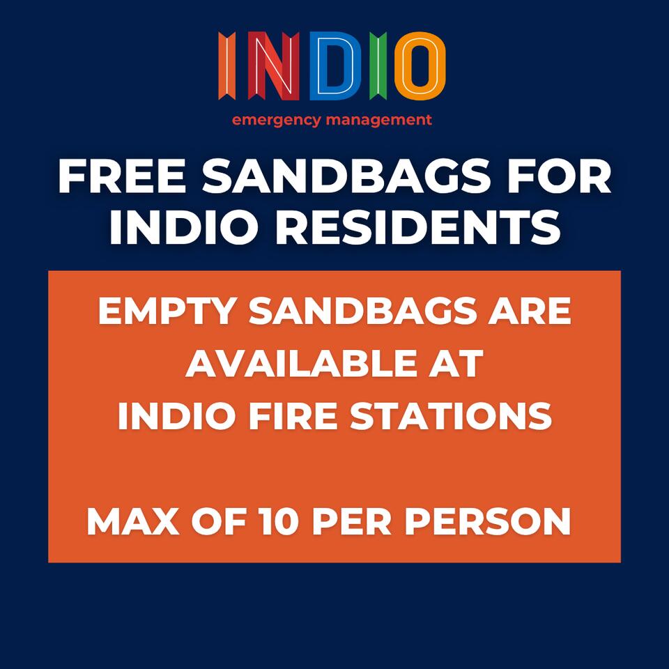 🚨 Free sandbags at Indio fire stations (10 per person) - NewsBreak