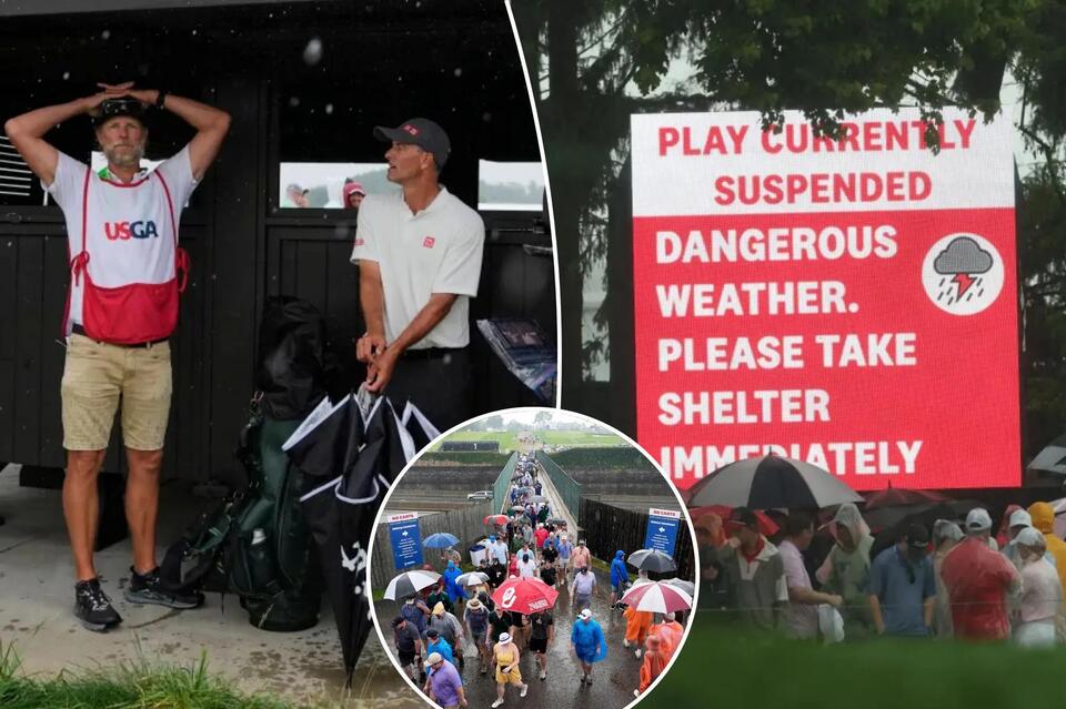 Final round of US Open in weather delay as rain soaks Oakmont - NewsBreak