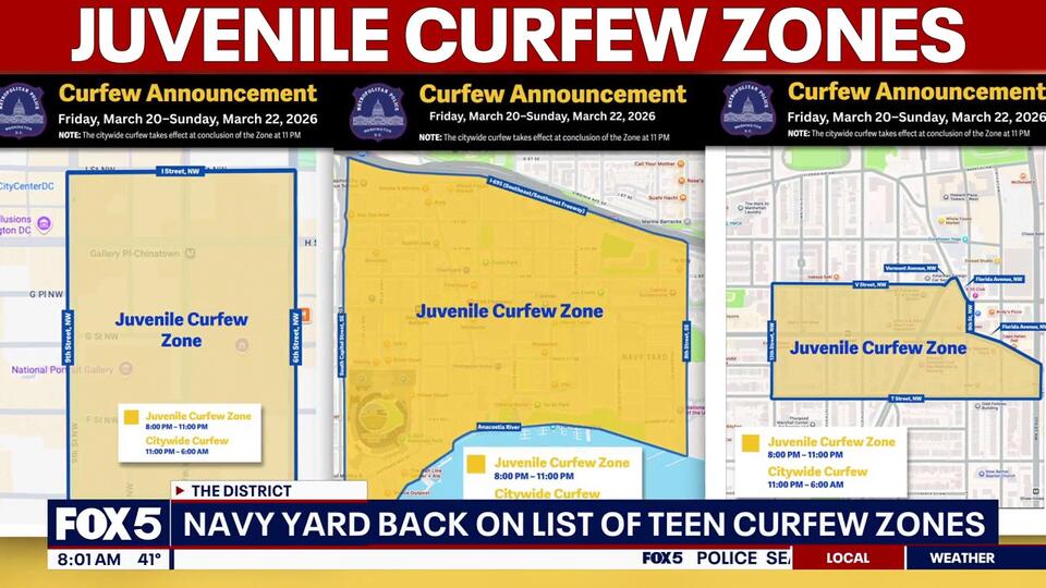Navy Yard added back to DC’s juvenile curfew zones this weekend - NewsBreak