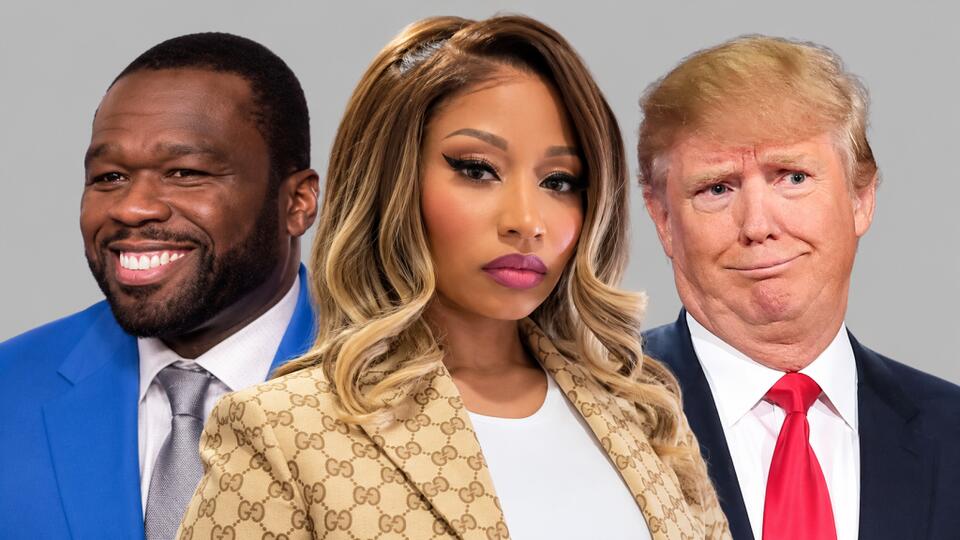 50 Cent Reacts After Trump Tells Nicki Minaj to Stand Up So the Crowd ...