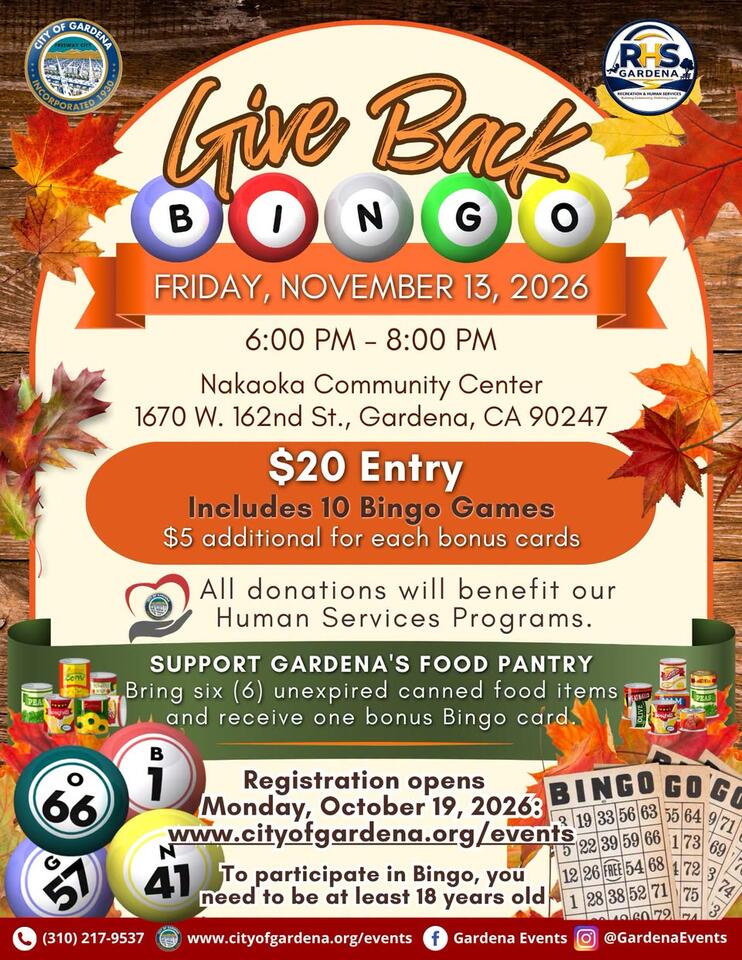 Give Back Bingo Night to Support Gardena Programs - NewsBreak
