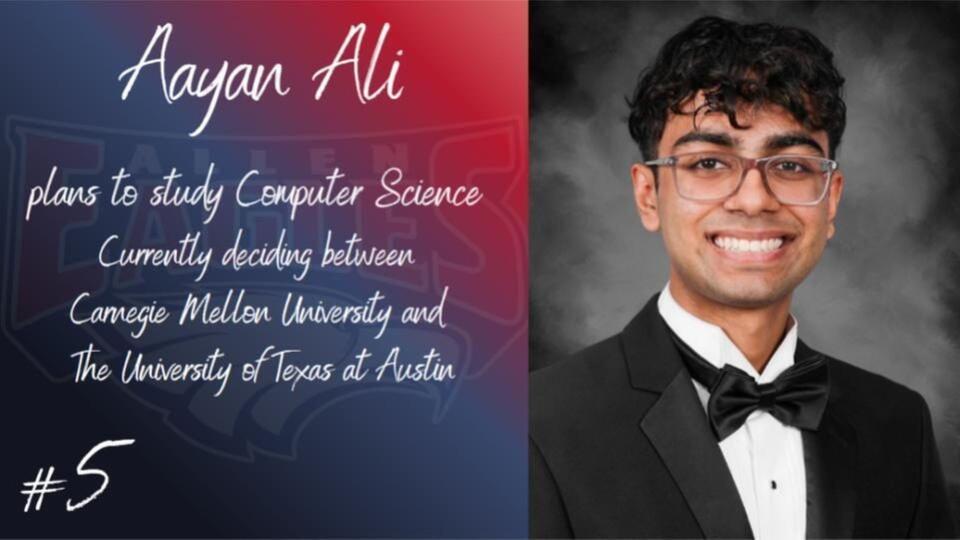 Aayan Ali Named No. 5 in Allen HS Class of 2026 - NewsBreak
