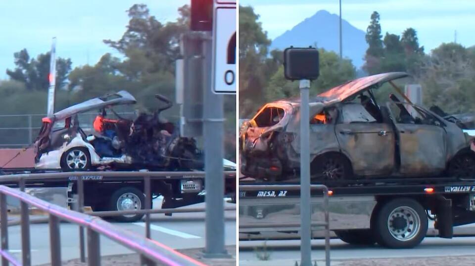 Loop 202 reopens after fiery two-car crash in Mesa - NewsBreak