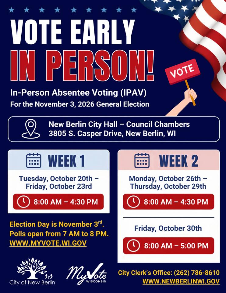 📅 New Berlin early voting and absentee options for Nov. 3 - NewsBreak