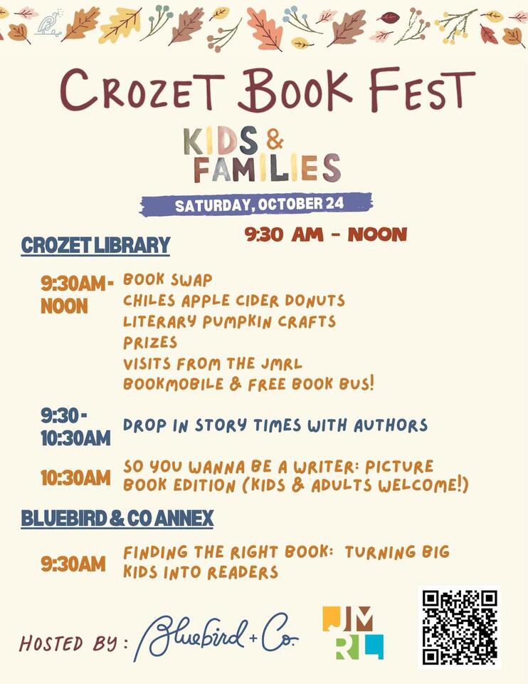 Crozet Book Fest at Library on October 24 - NewsBreak