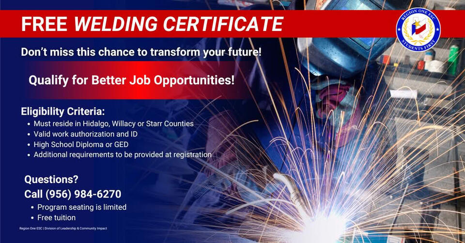 Free Welding Certification Program Offered By Region One - NewsBreak