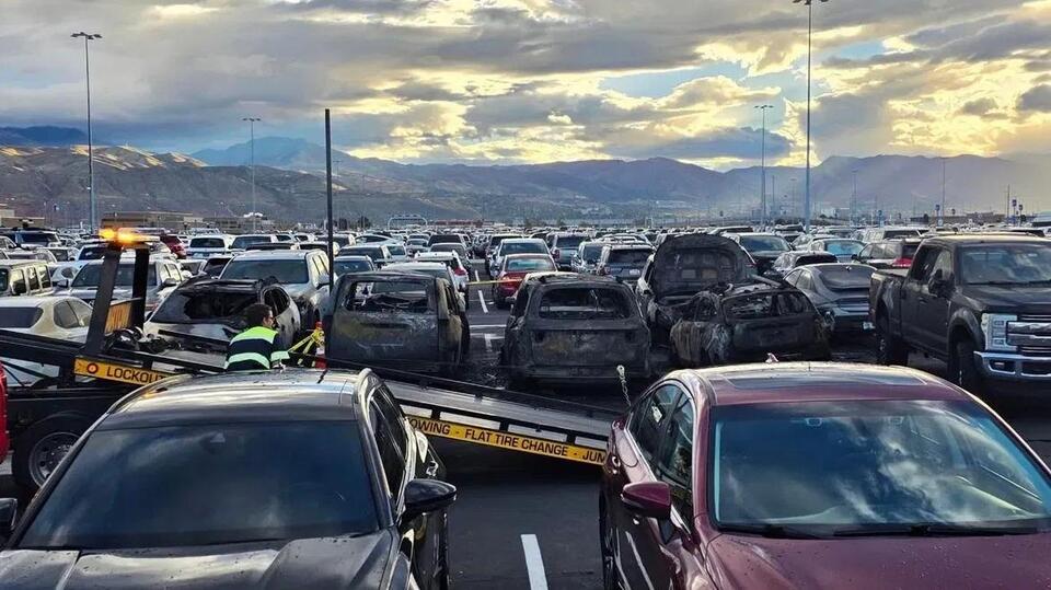 More than 10 cars burn in fire at Salt Lake airport parking lot - NewsBreak