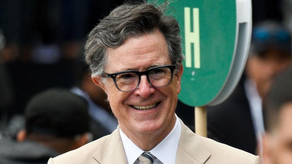 Colbert Wears Tan Suit Tribute at Obama Presidential Center Opening