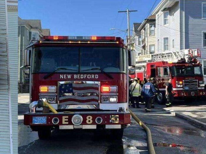 New Bedford Fire Dept., EMS, respond to Hathaway St. 3story tenement fire