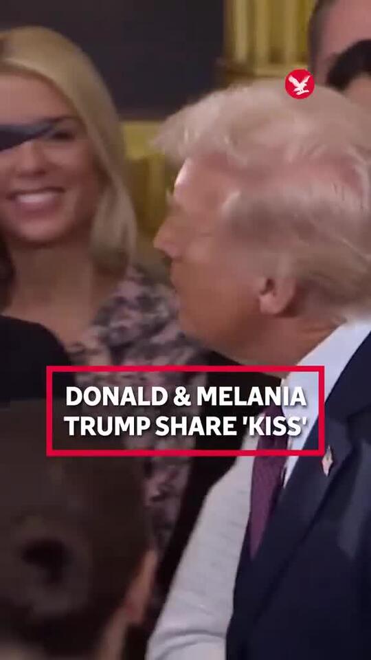 Donald Trump and Melania Trump shared an awkward air kiss as the 47th ...